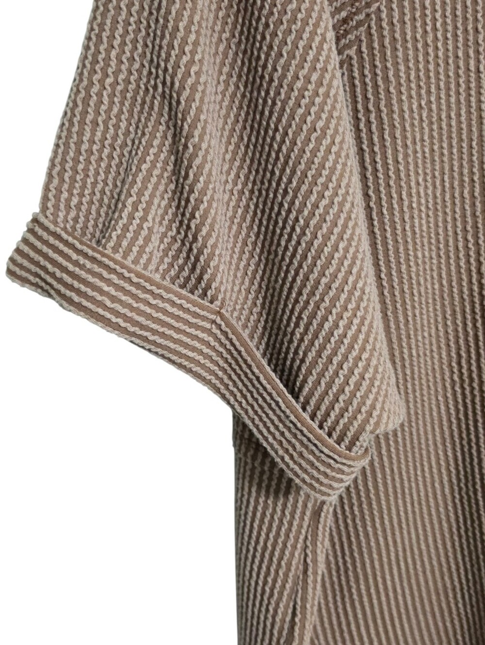 Andree Brown Ribbed Top 2X Short Sleeve Comfy - Picture 3 of 6